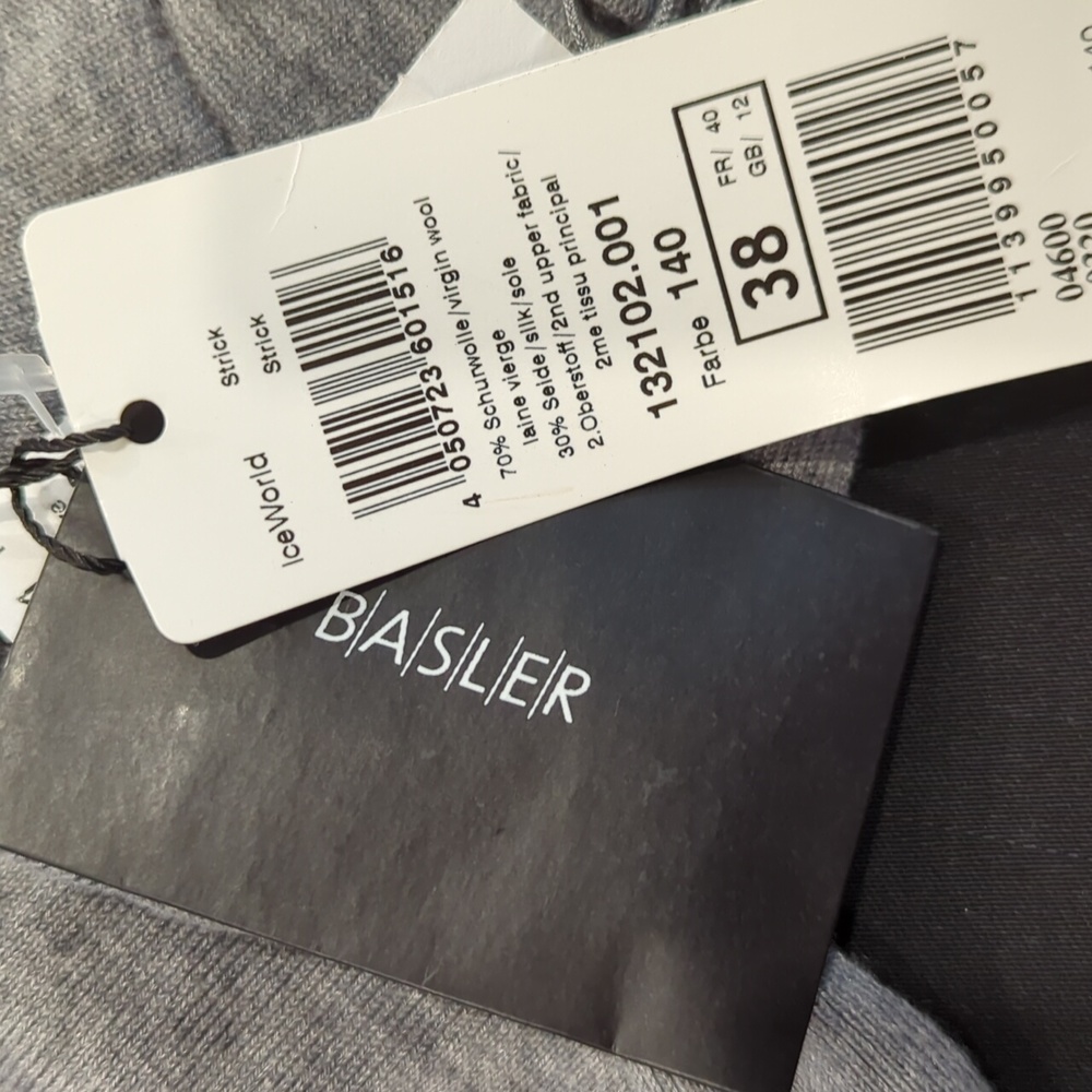 NWT Basler Grey wool & silk button up cardigan with left chest details - Picture 8 of 11
